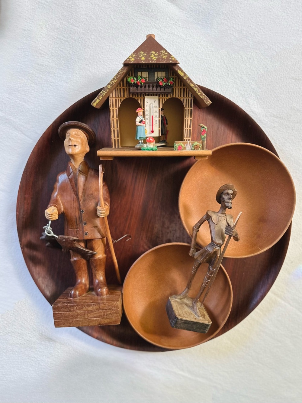 Vintage midcentury handcrafted wooden decor